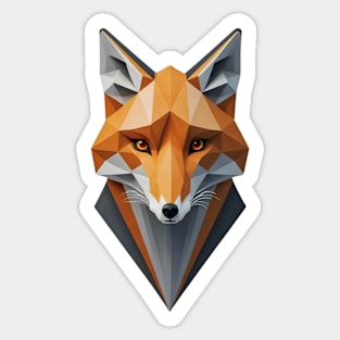 Geometric Fox Vixen Animal Lover Geometry Design Gift For Fox Lover Sticker